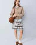 Ann Taylor Petite Skirts|Petite Weekend|Petite Weekend Collection Plaid A-Line Skirt Peaceful Periwinkle