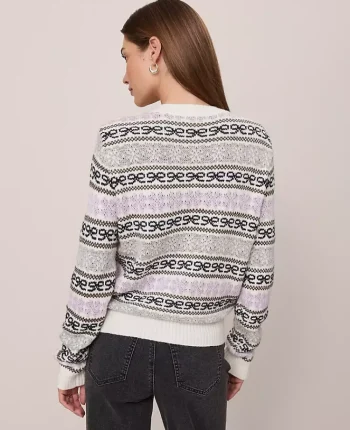 Ann Taylor Sweaters|All Sweaters|Petite Weekend Collection Relaxed Fair Isle Sweater Lavender Frost