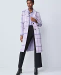 Ann Taylor Jackets And Blazers|Plaid Chesterfield Coat Lavender Bouquet