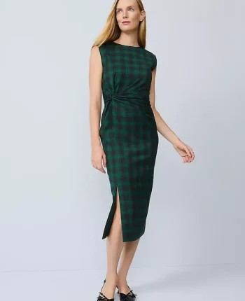Ann Taylor Suits|Suits|Plaid Twist Sheath Dress Ponderosa Pine