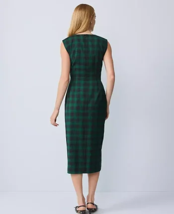 Ann Taylor Suits|Suits|Plaid Twist Sheath Dress Ponderosa Pine