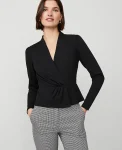 Ann Taylor Tops And Blouses|Pleat Waist Wrap Top Black