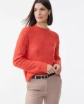 Ann Taylor Sweaters|All Sweaters|Pointelle Crew Neck Sweater Fiery Sunset