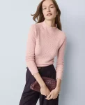 Ann Taylor Sweaters|All Sweaters|Pointelle Mock Neck Sweater Pale Mauve