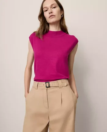 Ann Taylor Sweaters|All Sweaters|Refined Mock Neck Sweater Shell Berry Splash