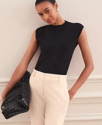Ann Taylor Sweaters|All Sweaters|Refined Mock Neck Sweater Shell Black