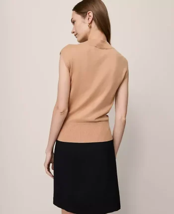 Ann Taylor Sweaters|All Sweaters|Refined Mock Neck Sweater Shell Cafe Au Lait