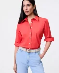 Ann Taylor Tops And Blouses|Relaxed Perfect Shirt Fiery Sunset