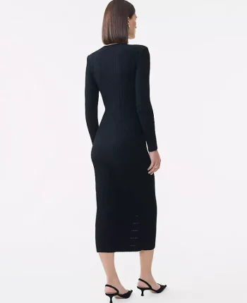 Ann Taylor Dresses|Sweaters|Ribbed Button Sweater Dress Black