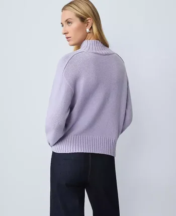 Ann Taylor Sweaters|All Sweaters|Ribbed Mock Neck Sweater Lavender Bouquet