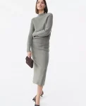 Ann Taylor Skirts|Ribbed Sweater Skirt Dried Moss