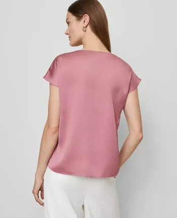 Ann Taylor Tops And Blouses|Satin Cowl Neck Top Smokey Rose