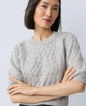 Ann Taylor Sweaters|All Sweaters|Shimmer Cable Sweater Tee Medium Light Heather Grey