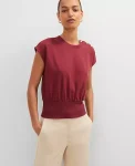 Ann Taylor Tops And Blouses|Shoulder Button Top Moroccan Red
