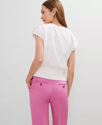 Ann Taylor Tops And Blouses|Shoulder Button Top White