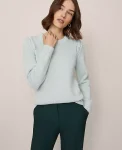 Ann Taylor Sweaters|All Sweaters|Shoulder Detail Crew Neck Sweater Glass Slipper