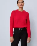 Ann Taylor Sweaters|All Sweaters|Shoulder Detail Crew Neck Sweater Iconic Red