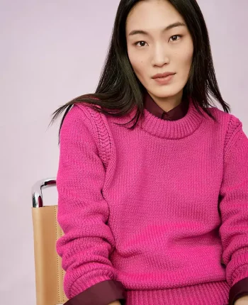 Ann Taylor Sweaters|All Sweaters|Shoulder Detail Crew Neck Sweater Berry Splash