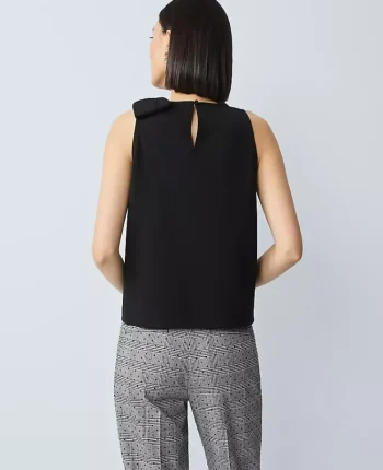 Ann Taylor Tops And Blouses|Side Bow Shell Black
