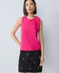 Ann Taylor Tops And Blouses|Side Bow Shell Electric Pink
