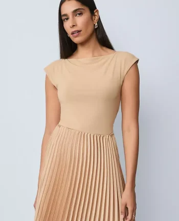 Ann Taylor Tops And Blouses|Sleeveless Boatneck Top Cafe Au Lait