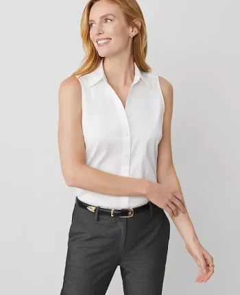 Ann Taylor Tops And Blouses|Sleeveless Essential Shirt White