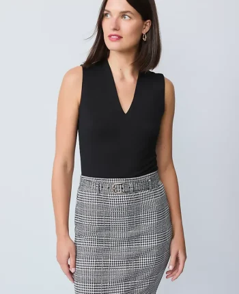 Ann Taylor Tops And Blouses|Sleeveless V-Neck Top Black