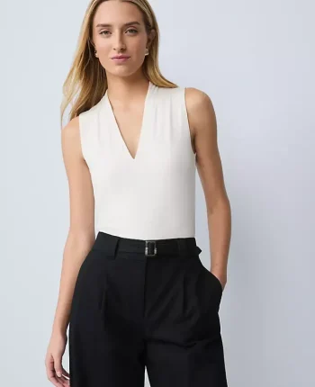 Ann Taylor Tops And Blouses|Sleeveless V-Neck Top Winter White