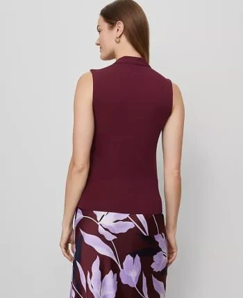 Ann Taylor Tops And Blouses|Sleeveless V-Neck Top Windsor Wine