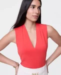 Ann Taylor Tops And Blouses|Sleeveless V-Neck Top Fiery Sunset