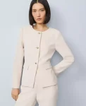 Ann Taylor Jackets And Blazers|Split Hem Jacket Ivory Whisper