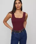 Ann Taylor Tops And Blouses|Square Neck Tank Top Windsor Wine