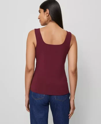 Ann Taylor Tops And Blouses|Square Neck Tank Top Windsor Wine
