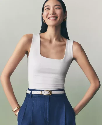 Ann Taylor Tops And Blouses|Square Neck Tank Top Winter White
