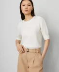 Ann Taylor Sweaters|All Sweaters|Stitch Sweater Tee Winter White