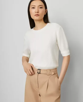 Ann Taylor Sweaters|All Sweaters|Stitch Sweater Tee Winter White
