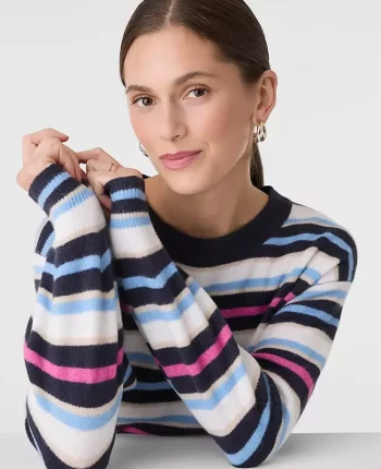 Ann Taylor Sweaters|All Sweaters|Striped Crew Neck Sweater Sugar Plum