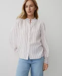 Ann Taylor Tops And Blouses|Striped Cutout Smocked Cuff Blouse Pink / Navy