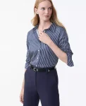 Ann Taylor Tops And Blouses|Striped Relaxed Perfect Shirt Indigo Dusk