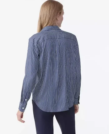 Ann Taylor Tops And Blouses|Striped Relaxed Perfect Shirt Indigo Dusk