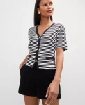 Ann Taylor Tops And Blouses|Striped Short Sleeve Cardigan Black/ White Stripe