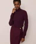 Ann Taylor Cashmere|Sweaters|Studio Collection Cashmere Ribbed Turtleneck Sweater Deep Cabernet