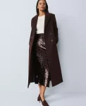 Ann Taylor Skirts|Studio Collection Sequin Pencil Skirt Pure Chocolate