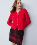 Ann Taylor Sweaters|All Sweaters|Textured Cardigan Iconic Red