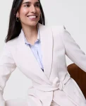 Ann Taylor Jackets And Blazers|Suits|The Belted Blazer In Fluid Crepe Ivory Whisper
