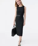 Ann Taylor Suits|Suits|The Belted Crew Neck Sheath Dress Core Black