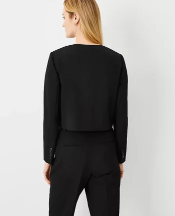 Ann Taylor Jackets And Blazers|Suits|The Crew Neck Jacket In Seasonless Stretch Black