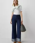 Ann Taylor Jeans|The Cuffed Palazzo Jean Classic Rinse Wash