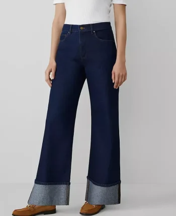 Ann Taylor Jeans|The Cuffed Palazzo Jean Classic Rinse Wash