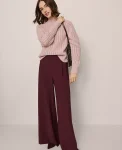 Ann Taylor Pants|The Dramatic Wide Leg  Pant In Crepe Poised Plum